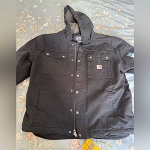 CARHARTT RELAXED FIT WASHED DUCK SHERPA-LINED UTILITY JACKET